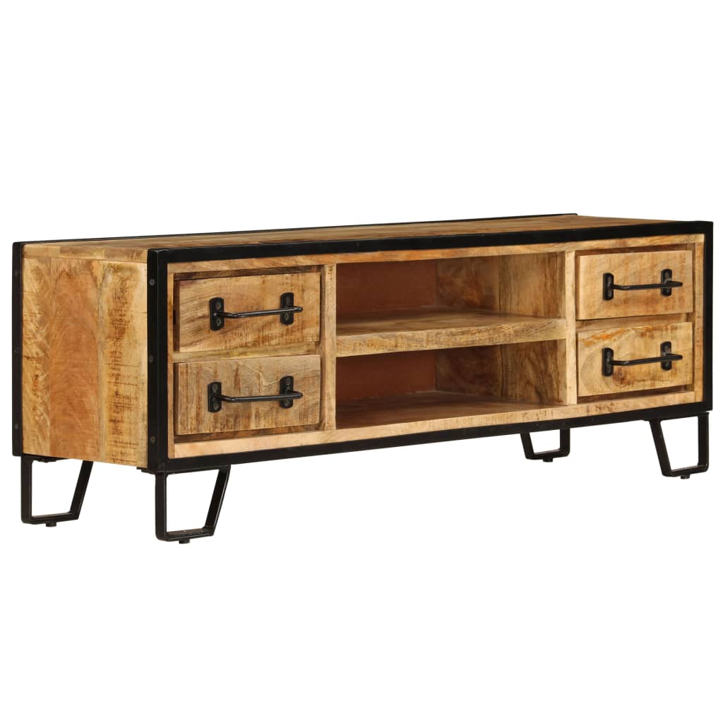Tv cabinet with drawers solid mango wood 120 x 30 x 40 cm - number 3.