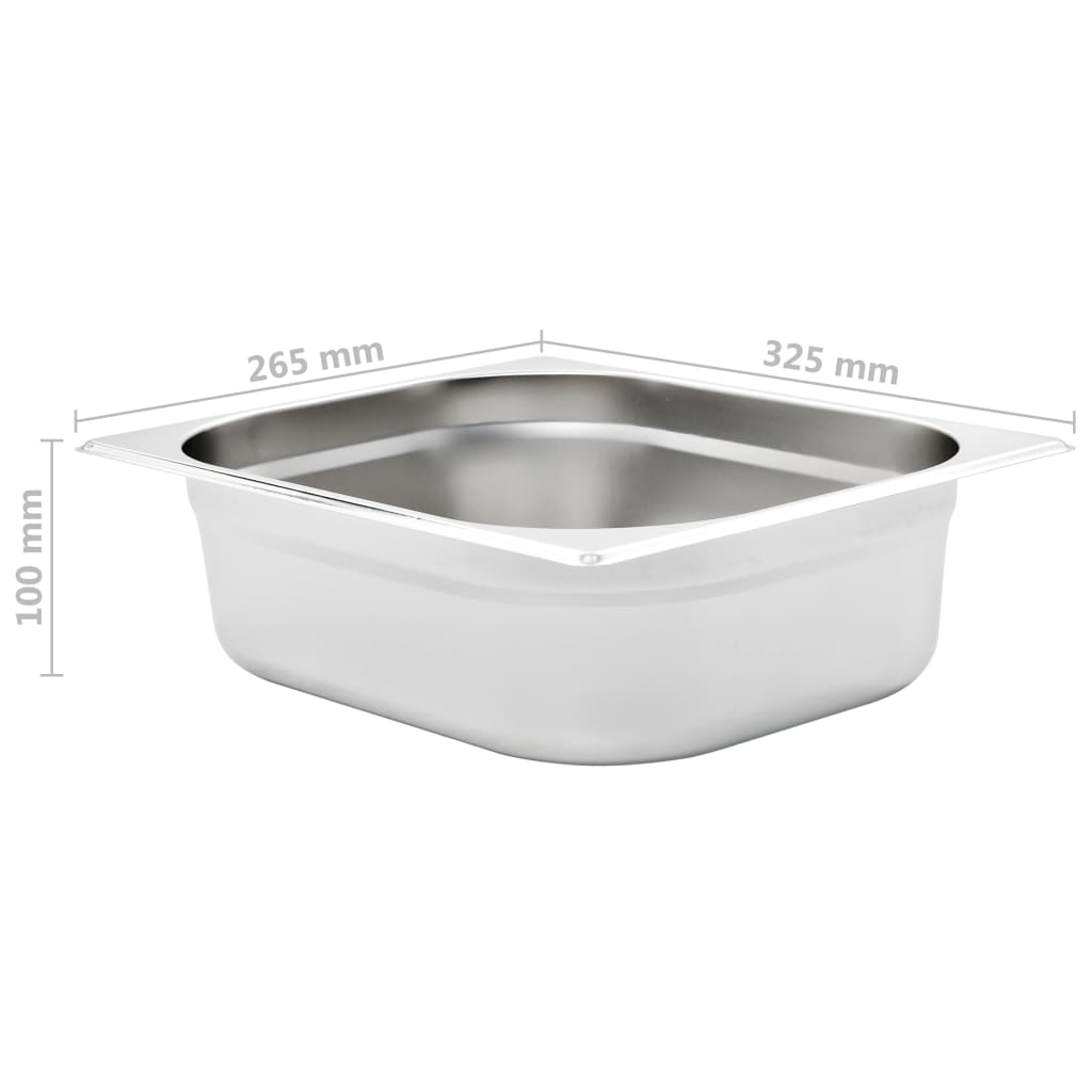 Bac gastronorme 4 pcs. gn 1/2 100 mm inox - 325 x 265 x 100 mm - number 8.