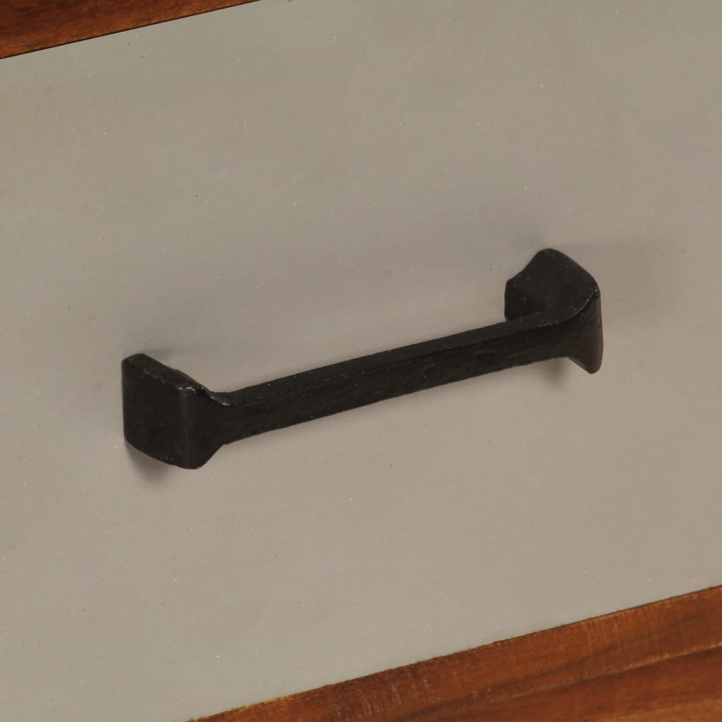 Tv cabinet with 3 drawers solid acacia wood 110 x 35 x 50 cm - number 9.