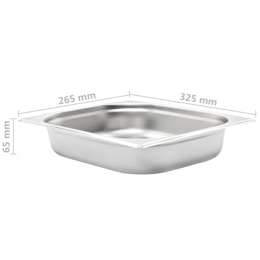 Gastronorm beholder 4 stk. gn 1/2 65 mm rustfrit stål - 325 x 265 x 65 mm - number 8.