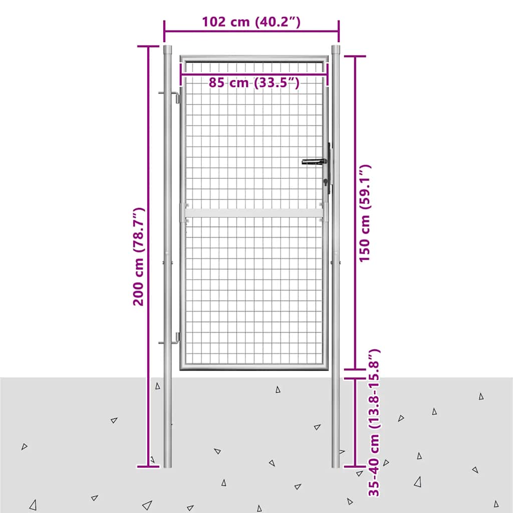 Garden galva galvaniserat stål 105x200 cm silverfärgad - number 5.