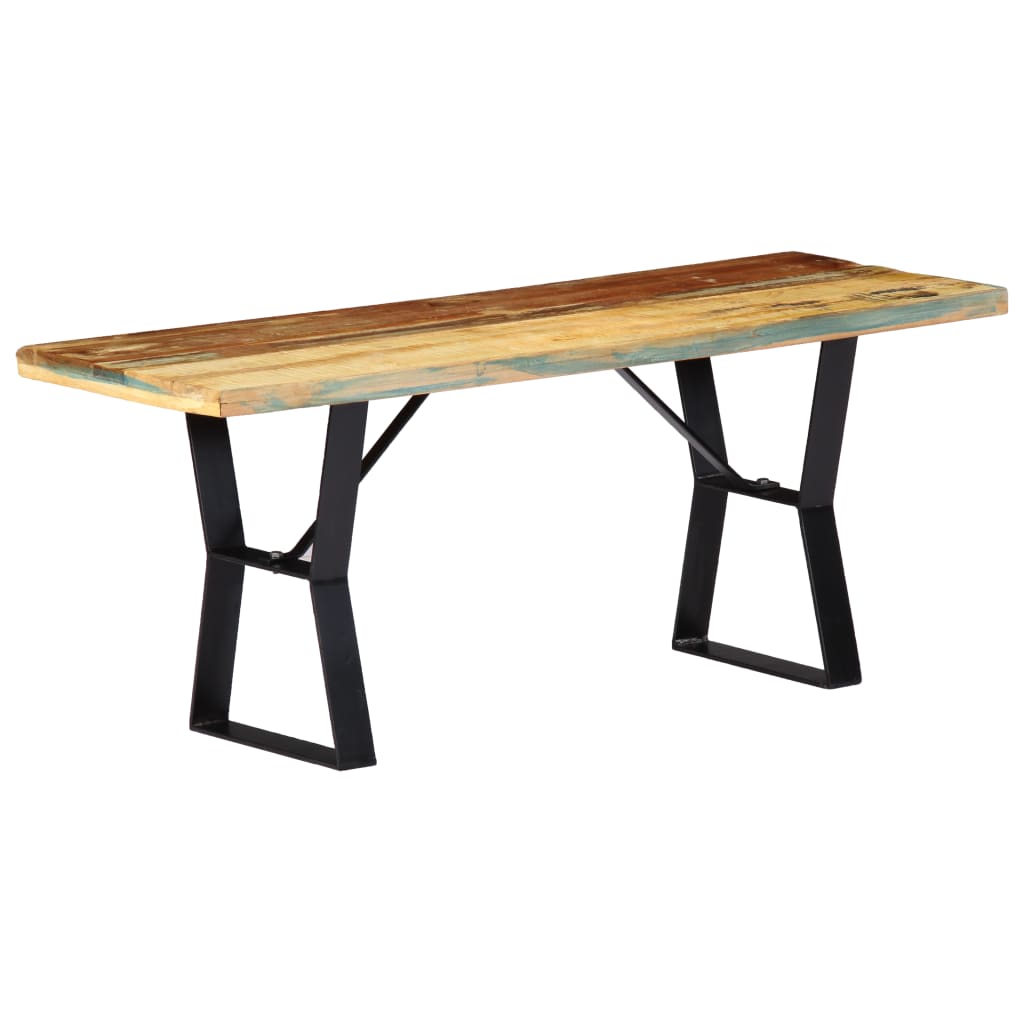 Bænk 110 cm massivt genbrugstræ - number 1.