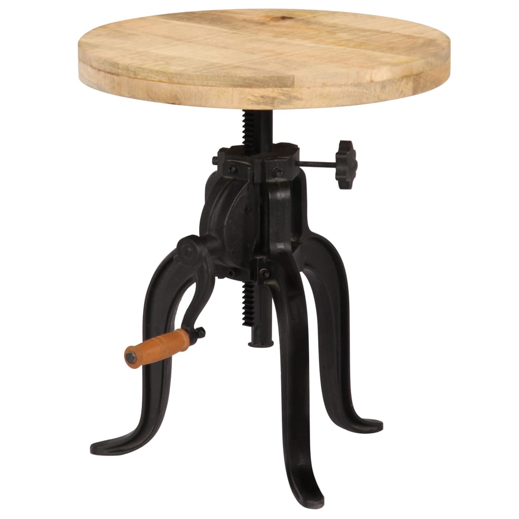 Stolik pomocniczy 45 x (45-62) cm lite drewno mango i żeliwo - number 11.