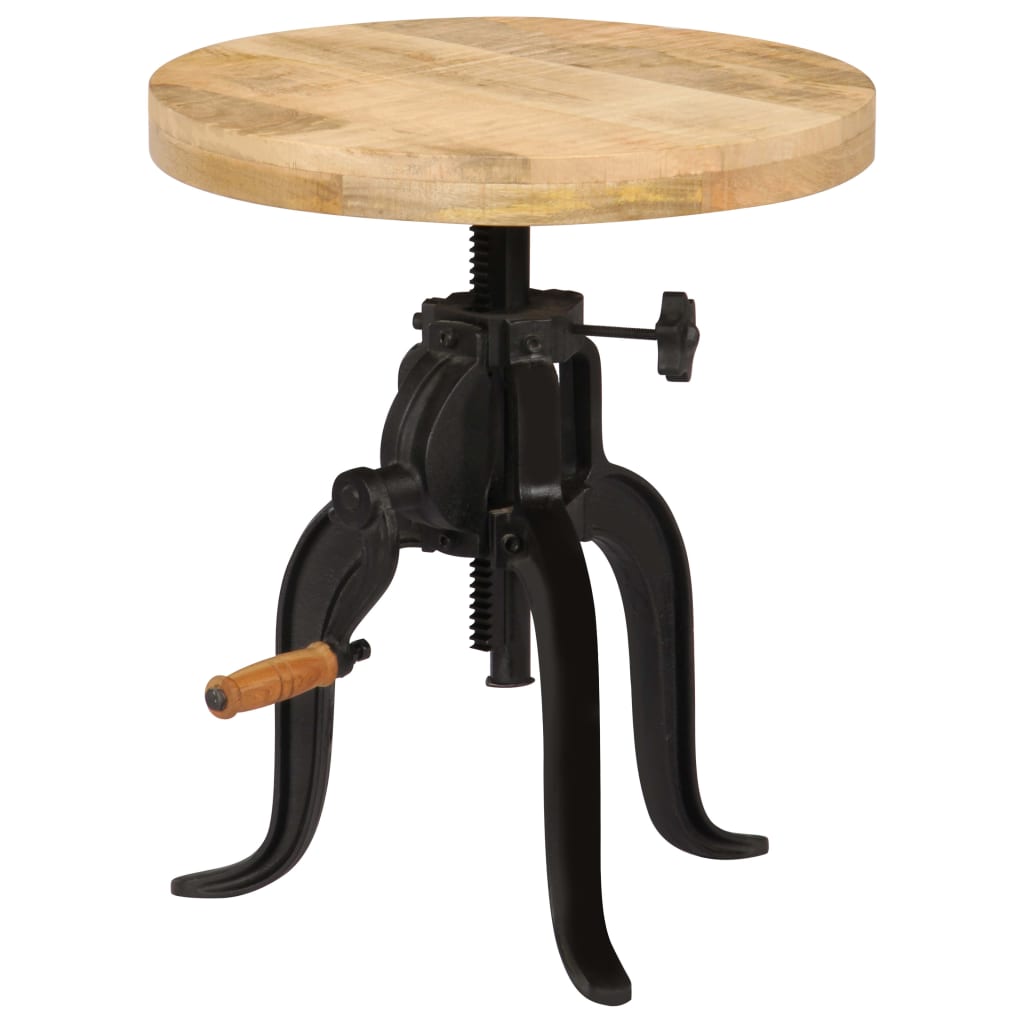 Stolik pomocniczy 45 x (45-62) cm lite drewno mango i żeliwo - number 8.