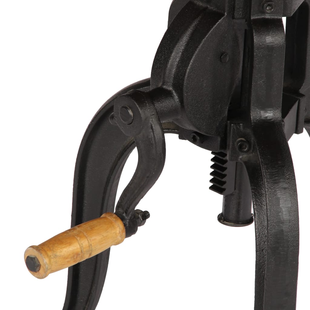 Pomoćni stol 45x(45-62) cm čvrsto reciklirano drvo i lijevano željezo - number 5.