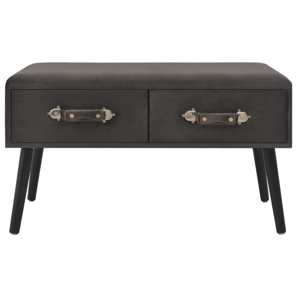 Sofabord grå 80 x 40 x 46 cm fløjl - mørkegrå, 1 - number 4.