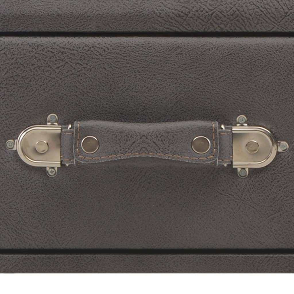 Sofabord 80 x 40 x 46 cm kunstlæder - grå, 1 - number 7.