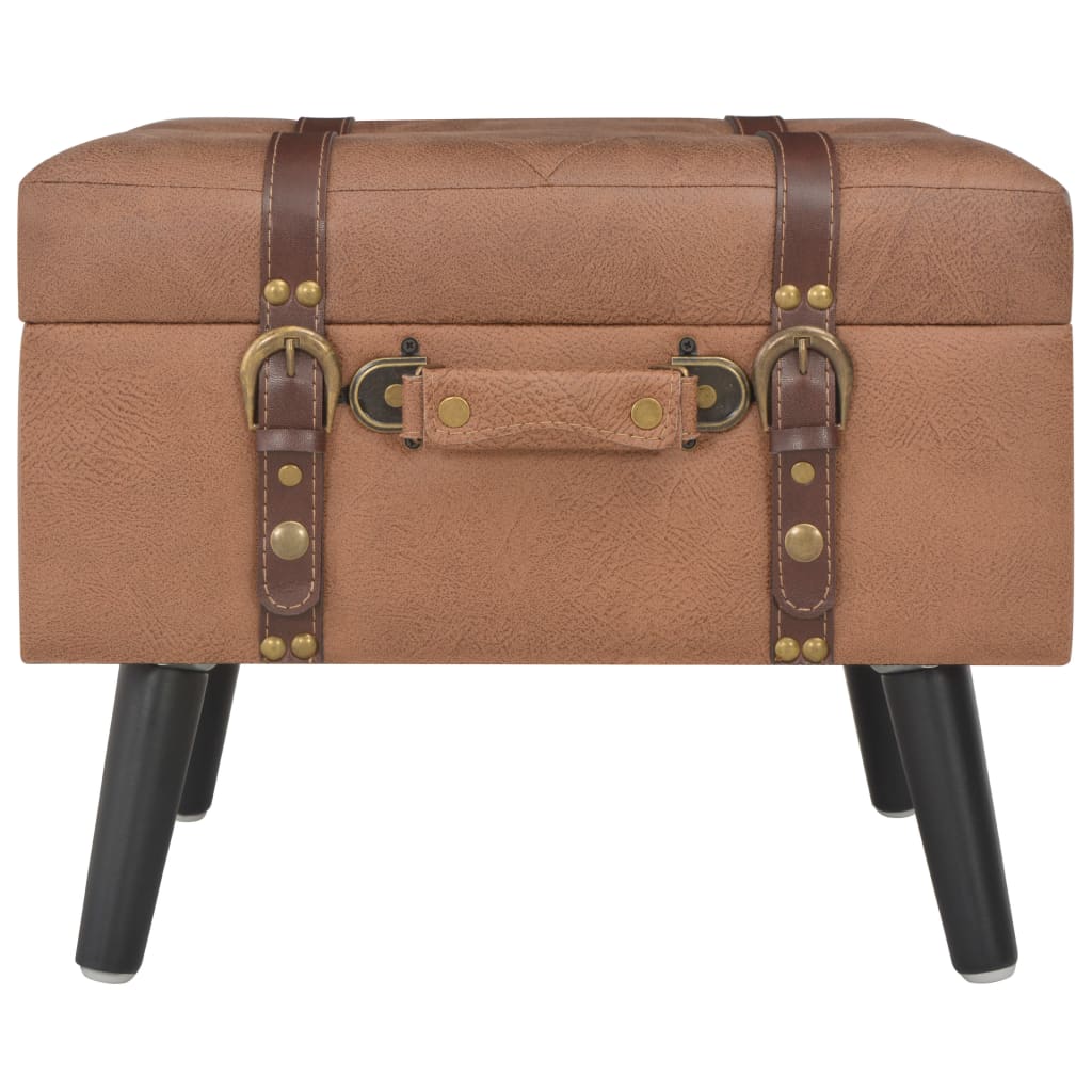 Opbevaringstaburetter 3 stk. kunstlæder brun - number 3.