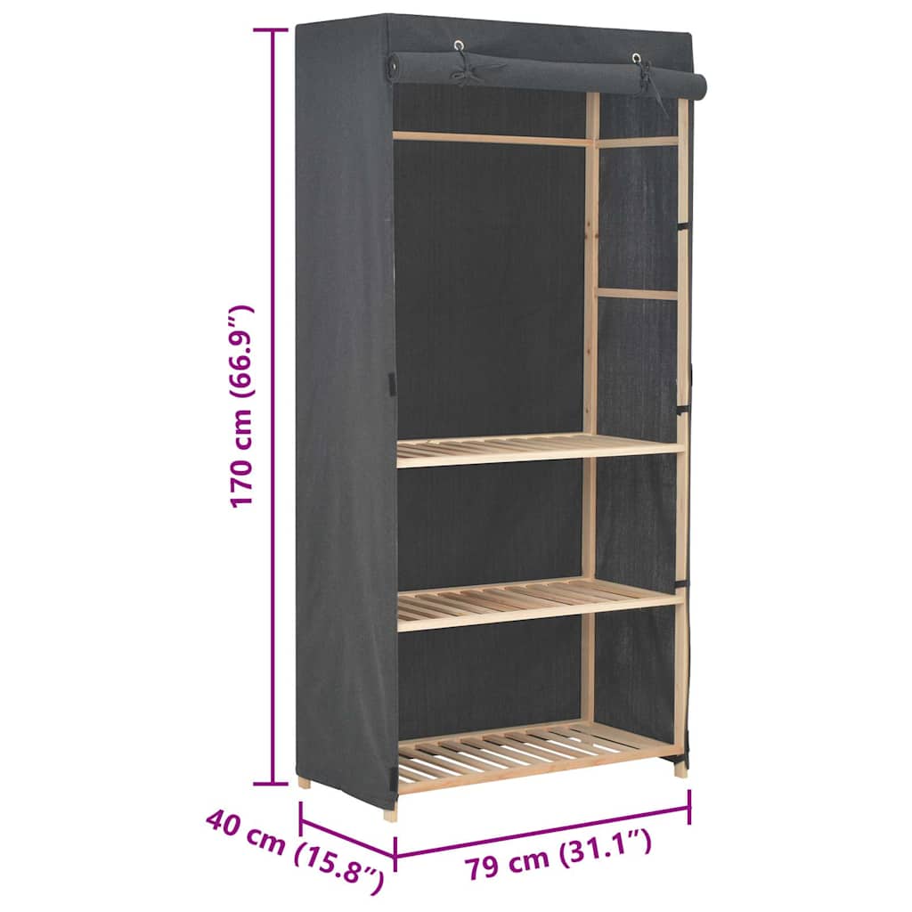 Ormar u 3 razine 79 x 40 x 170 cm tkanina - siva, 1 - number 6.