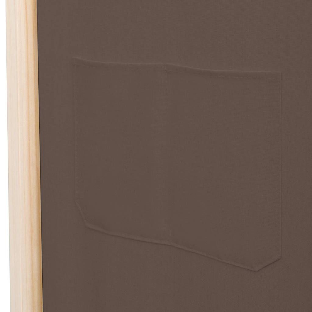 5-panels rumsavdelare 200 x 170 x 4 cm tyg - brun, 5 - number 7.