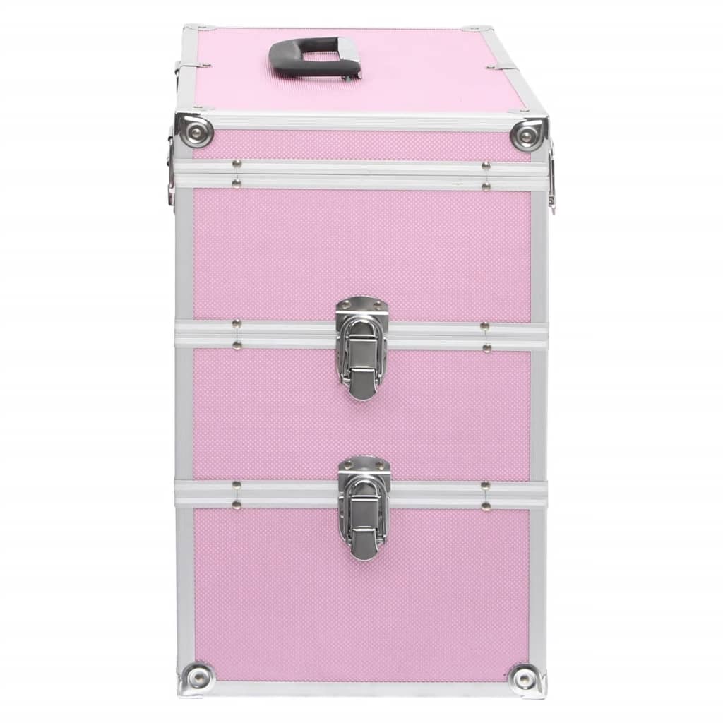 Make -up koffer 37 x 24 x 40 cm roze aluminium - roze, 1 - number 5.