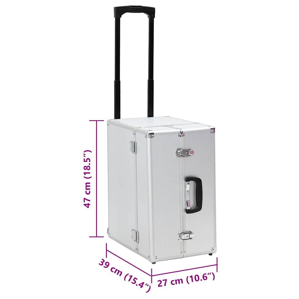 Koffer 47 x 39 x 27 cm silberfarben aluminium - number 8.