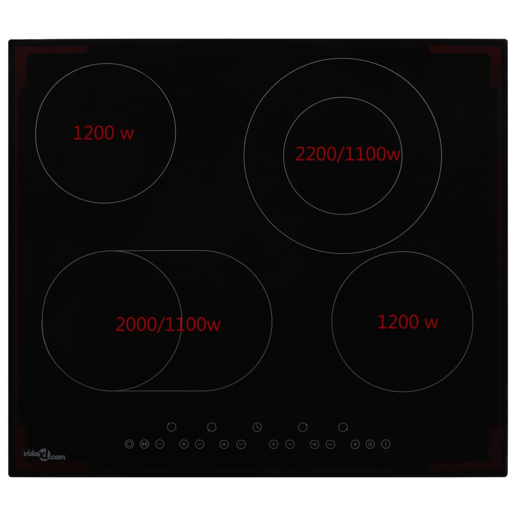 Ceramic hob with 4 heating zones touch panel 6600 w - number 2.