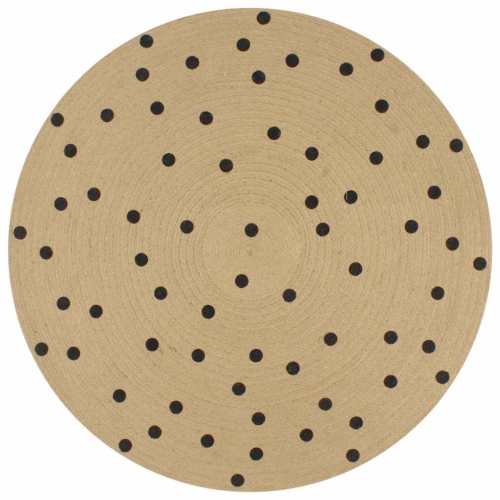 Tapis fait main en jute - 90 cm, pois - number 1.