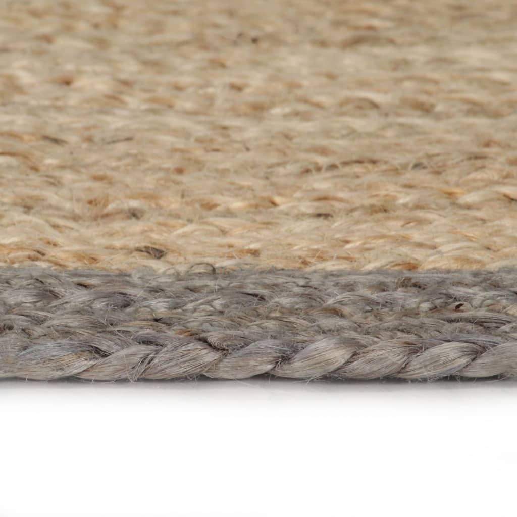 Tapis fait main bordure jute - gris, 150 cm - number 3.