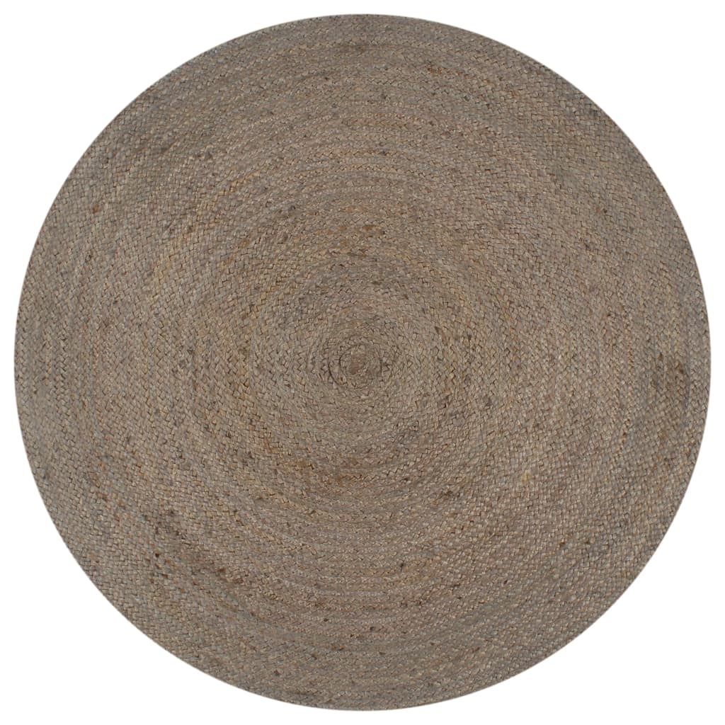 Tapis rond en jute fait main - gris, 90 cm - number 1.