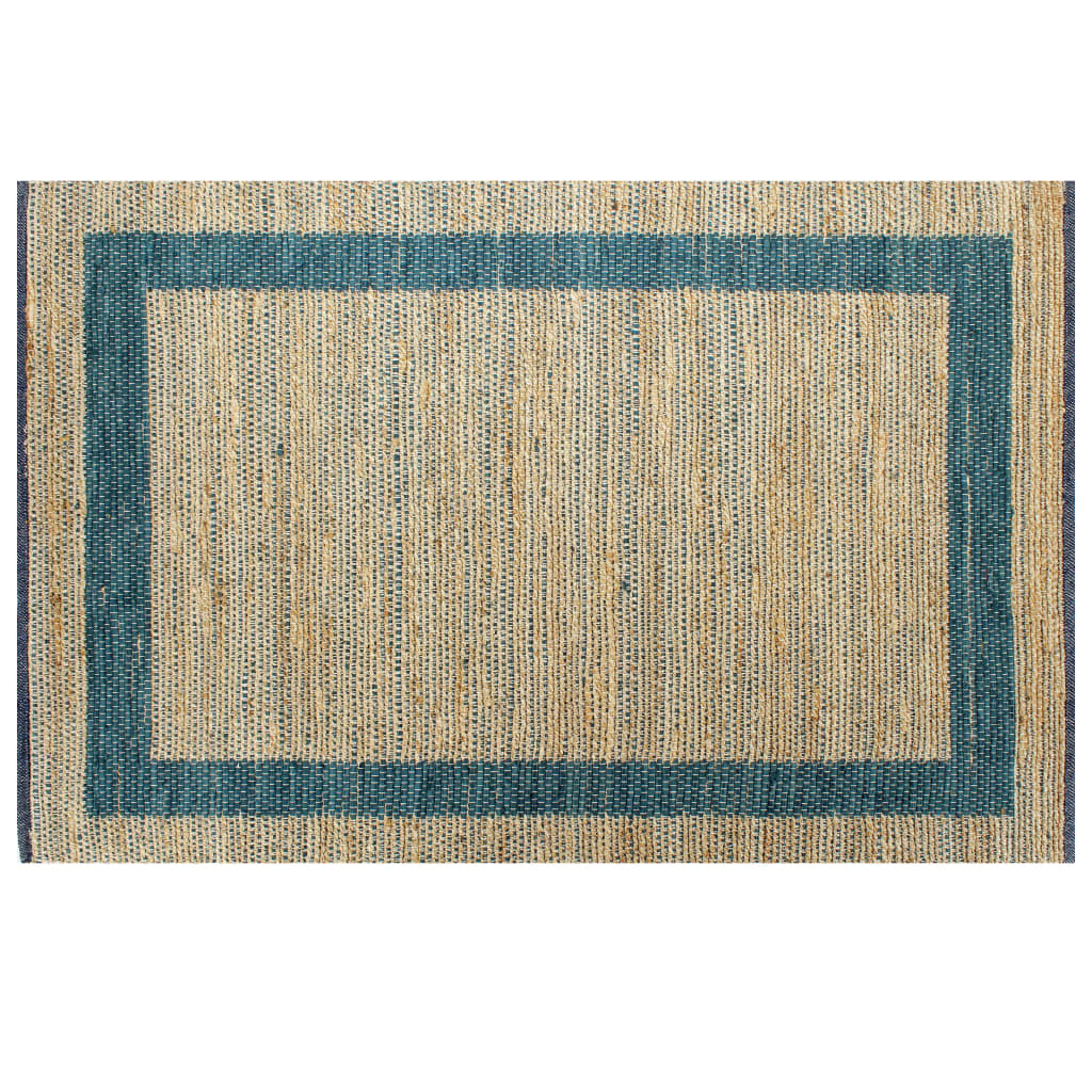 Handmade rug jute 160 x 230 cm - blue, ooo 4 - number 2.