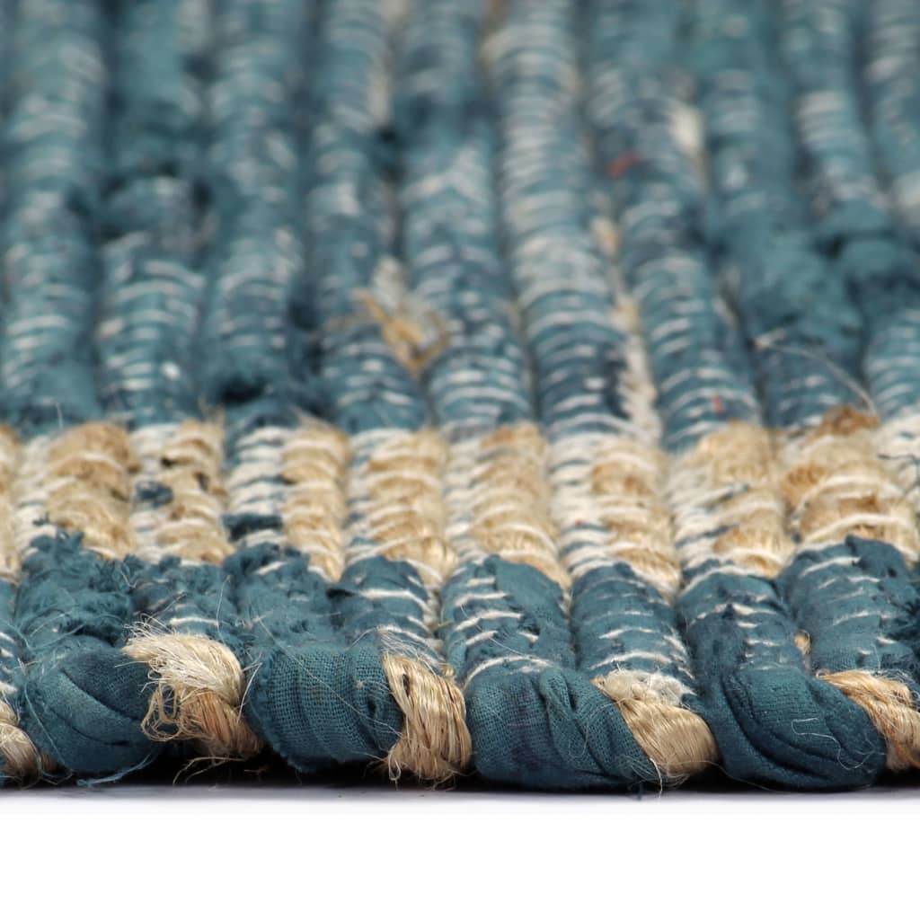 Handmade rug jute 160 x 230 cm - blue, ooo 4 - number 4.
