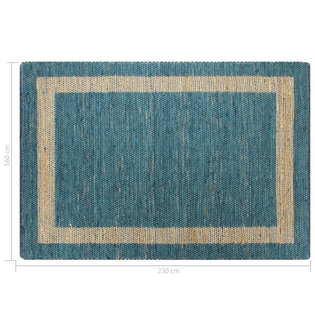 Handmade rug jute 160 x 230 cm - blue, ooo 4 - number 6.