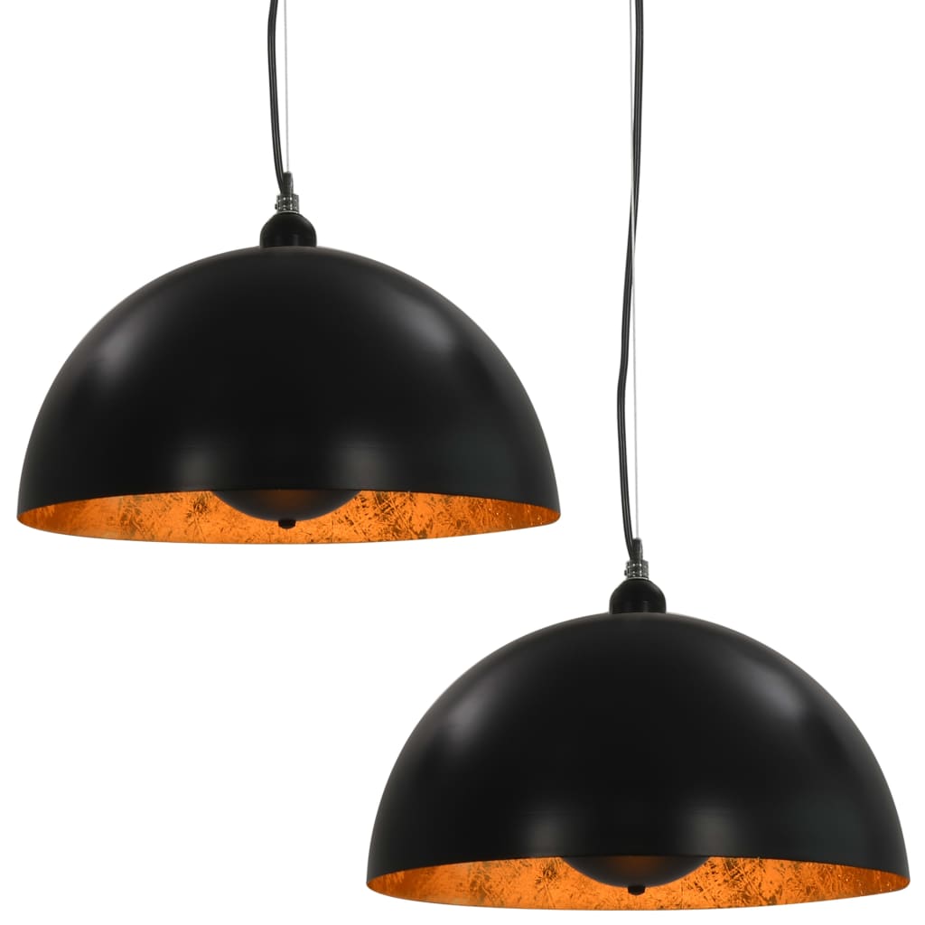 Ceiling lamps pcs. hemisphere e27 black and gold colored - 40 cm, 2 - number 2.