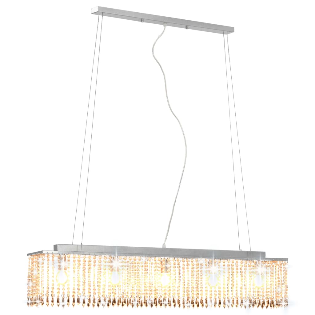 Ceiling lamp with crystal beads 104 cm e14 silver-coloured - number 2.