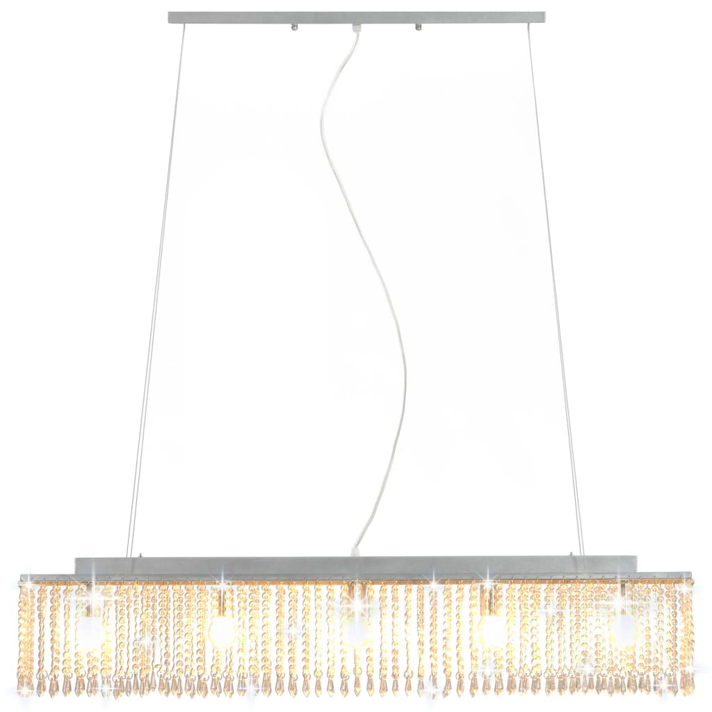 Ceiling lamp with crystal beads 104 cm e14 silver-coloured - number 4.