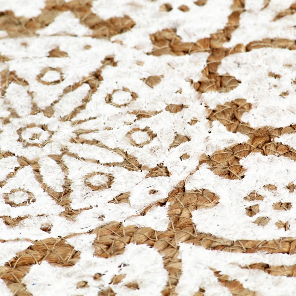 Dækkeservietter stk. rund 38 cm - hvid, 6, jute - number 4.