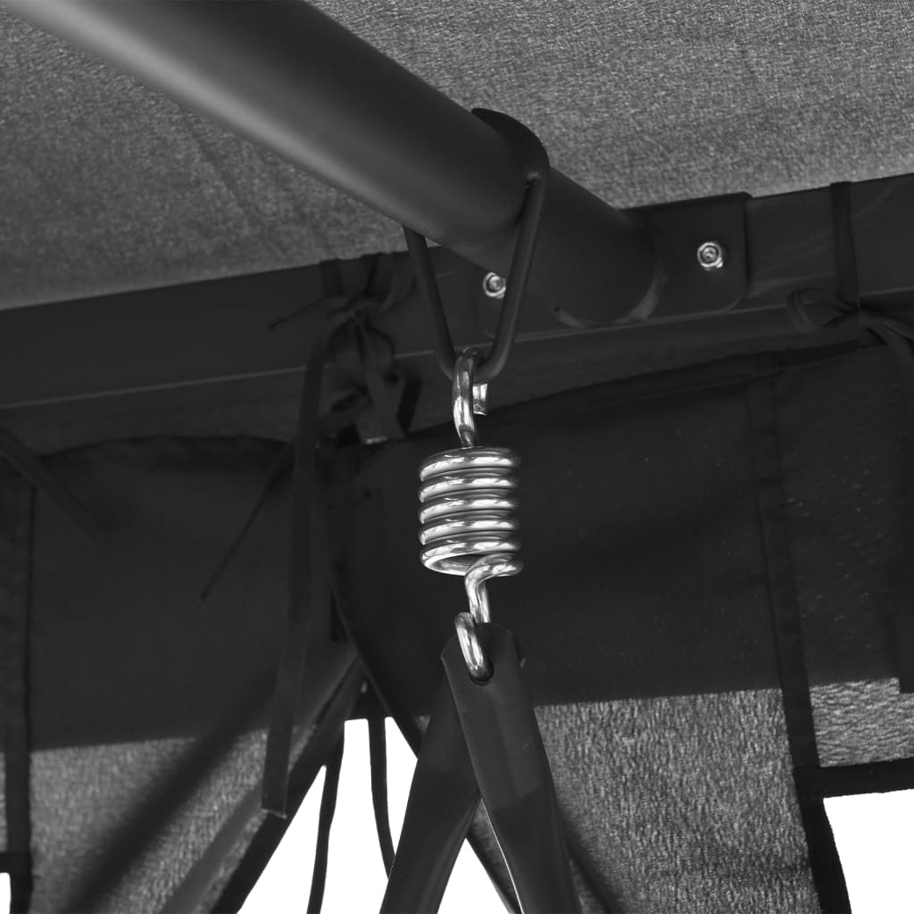 Konvertibel gyngesofa baldakin 220x160x240 cm stål antracitgrå - number 7.