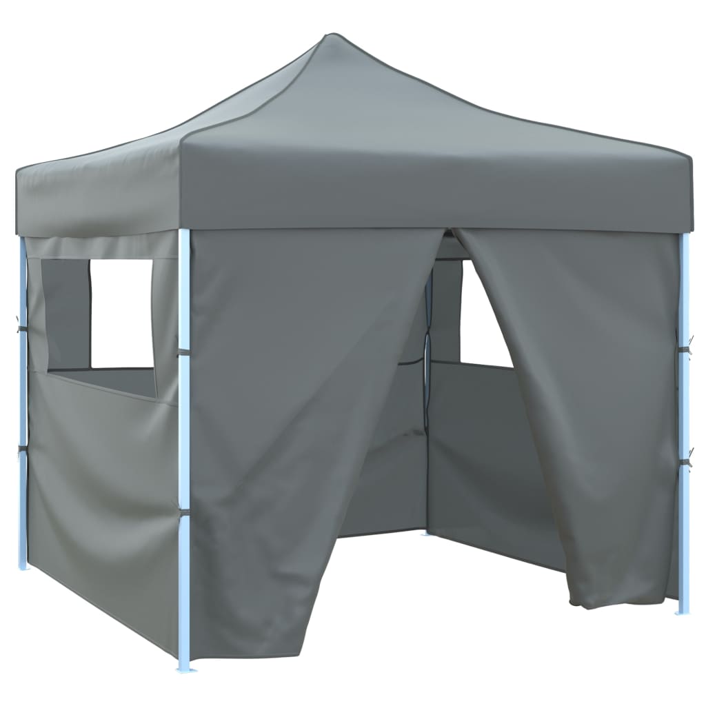 Foldable marquee pop-up with 4 side walls 3 x 3 m anthracite grey - number 1.
