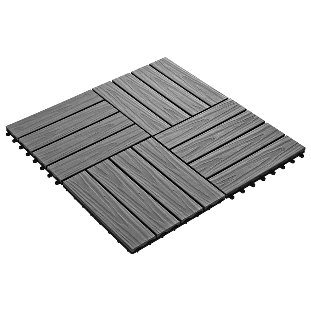 11 stk. terrassefliser med prægning 30x30 cm m2 wpc - grå, 1 - number 2.