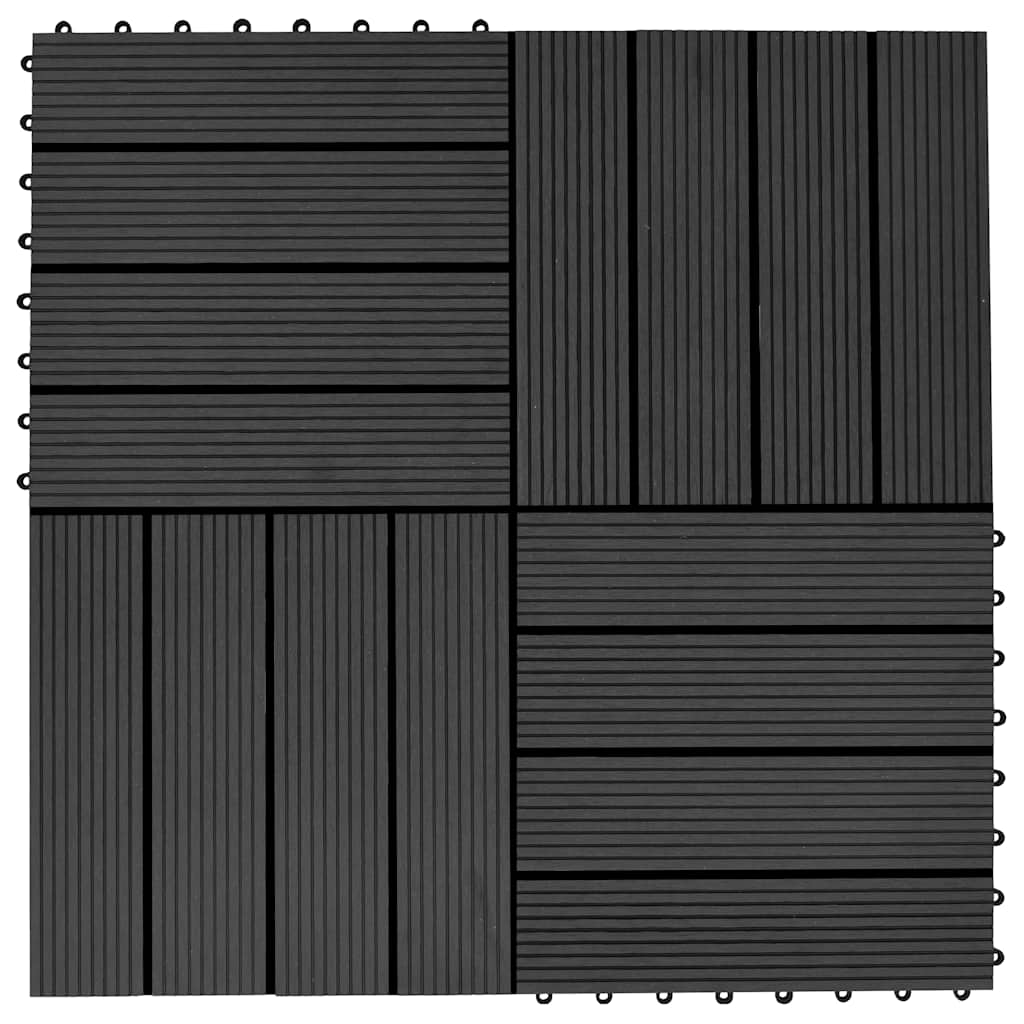 Terrassefliser pc -er. wpc 30 x 30 cm 1 m2 - svart, mønster 1, 11 - number 4.