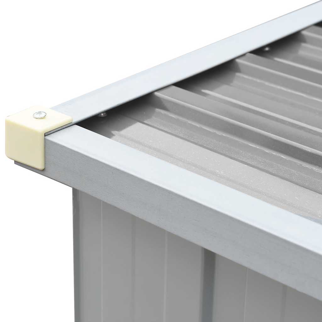 Brændeskur til haven galvaniseret stål 330x84x152 cm - grå - number 5.