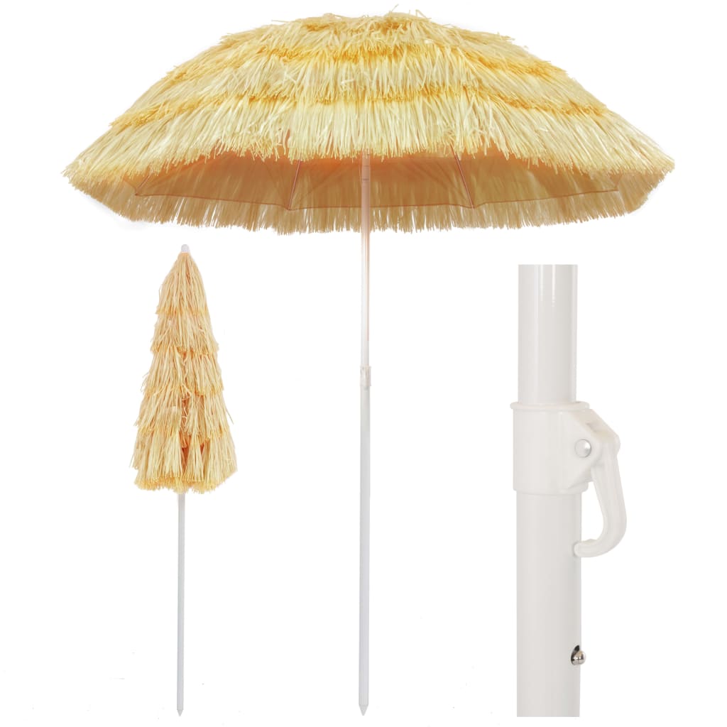Strandparasol hawaii-stil 180 cm naturfarvet - number 1.