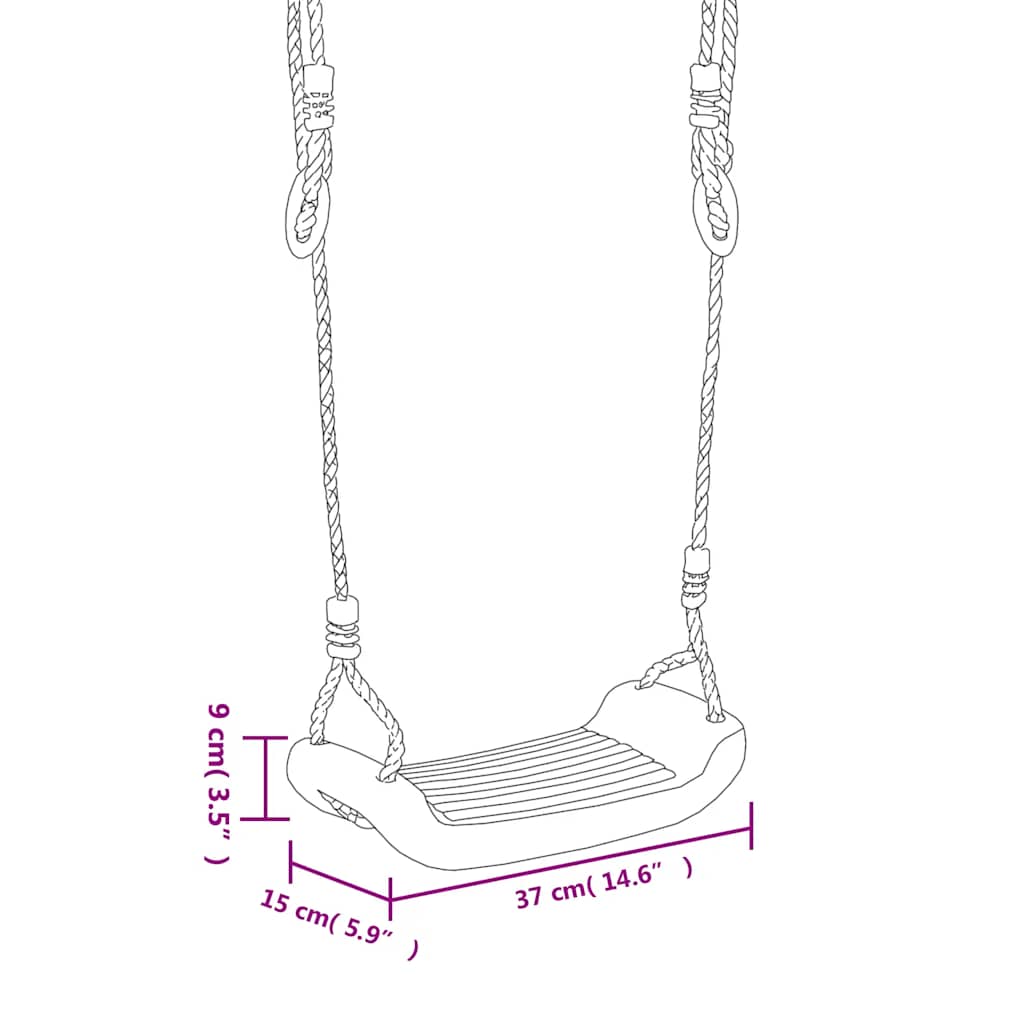 Balançoires avec corde 2 pcs. 37x15 cm polyéthylène bleu - ooo 2 - number 6.