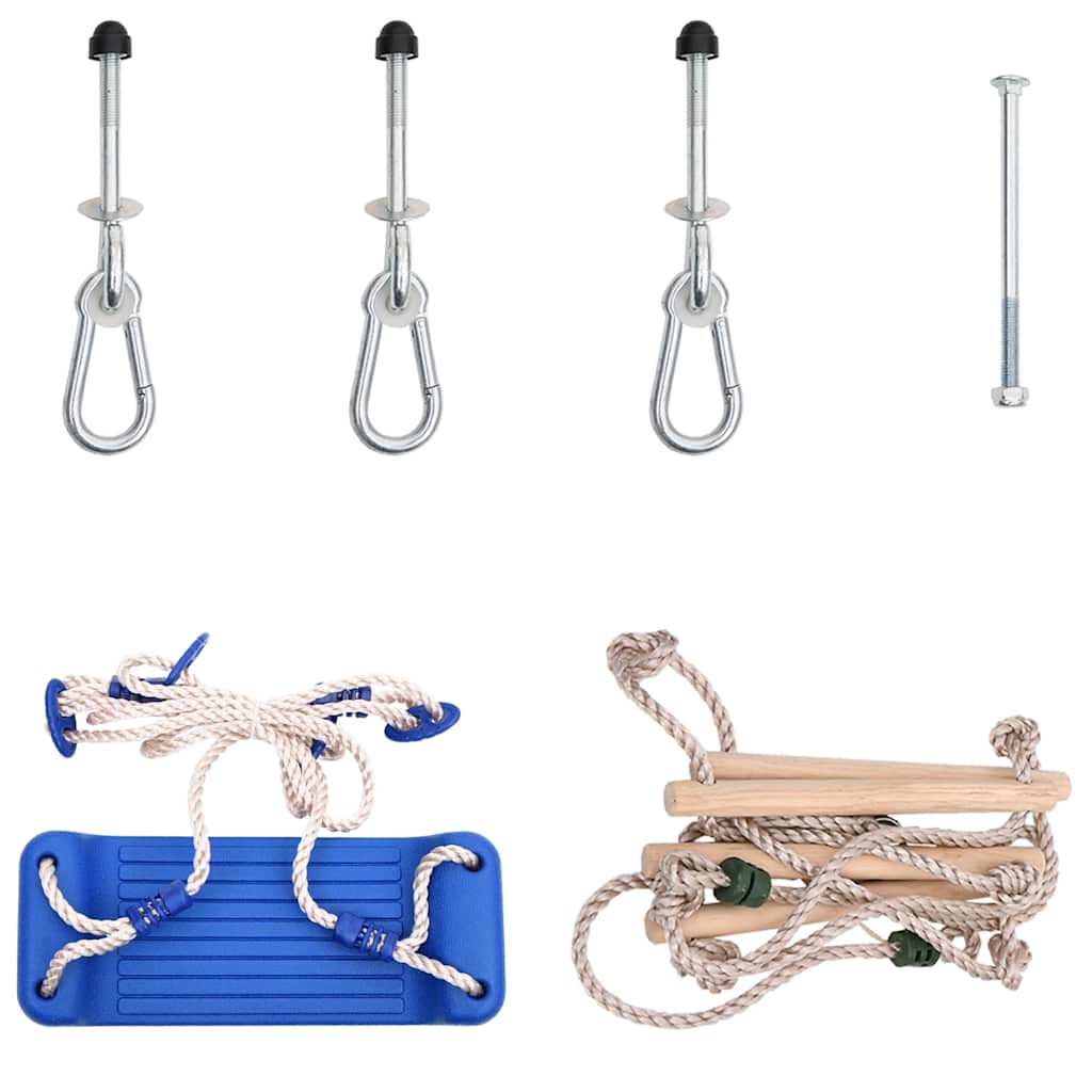 Balançoire avec échelle de corde et pierre d'escalade pe bleu - number 2.