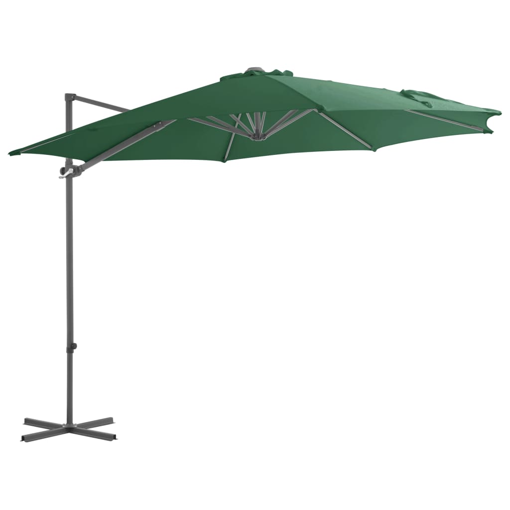 Hanging parasol 300 cm steel rod green - light green, 300 x 255 cm, 1 - number 1.