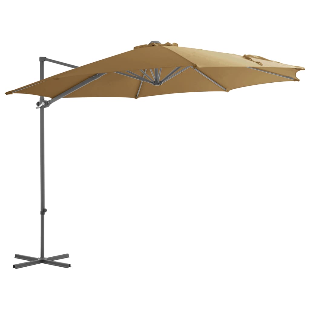 Viseći parasol 300 cm čelična šipka - siva -brown, 300 x 255 cm, 1 - number 1.