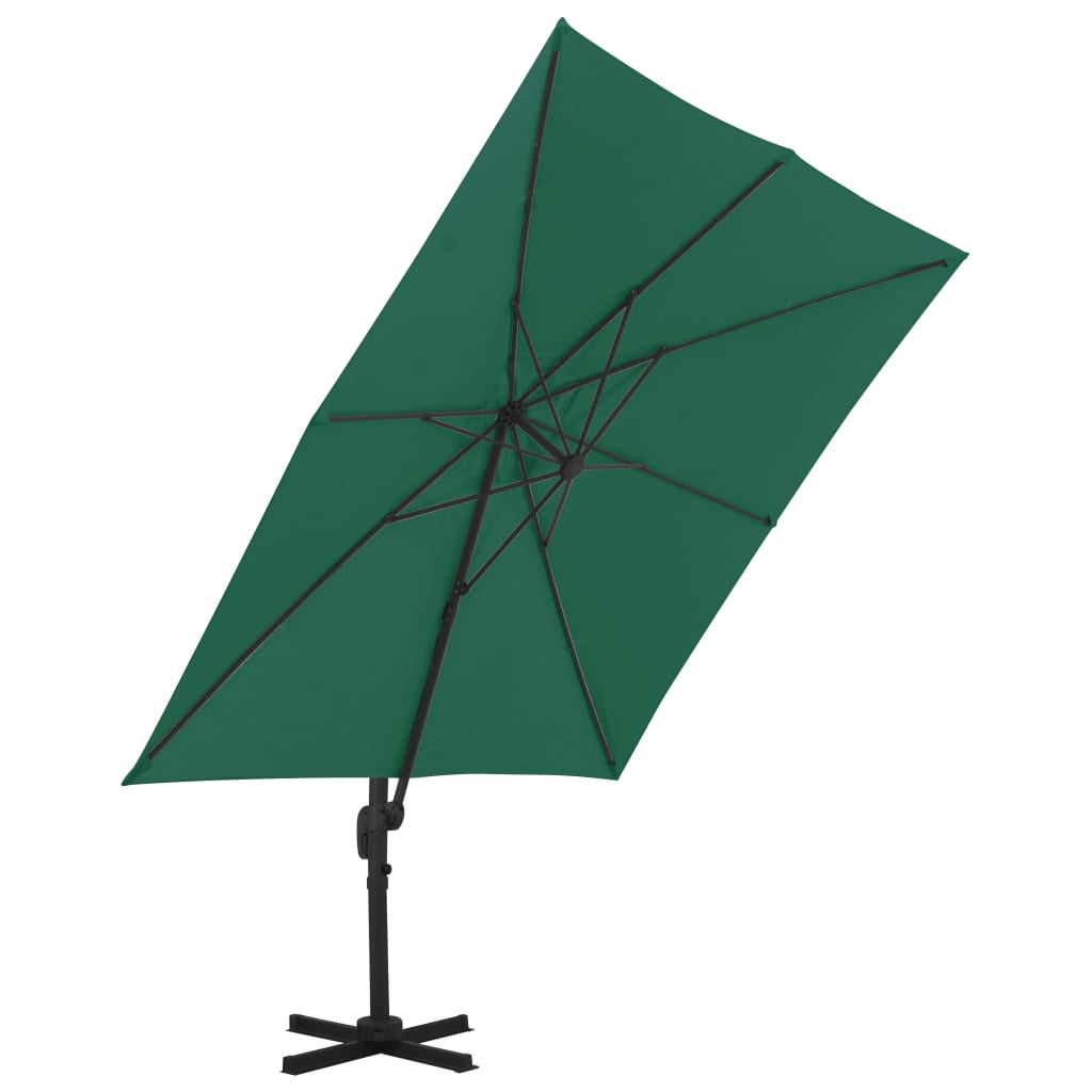 Hanging parasol 300x300 cm aluminum pole green - number 3.