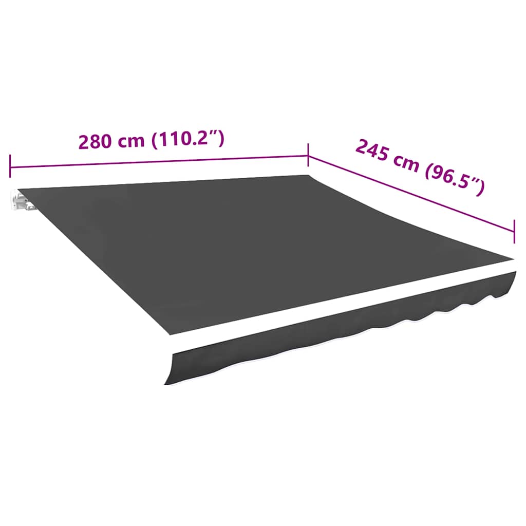 Tkanina za tendu 300x250 cm antracit siva - number 5.