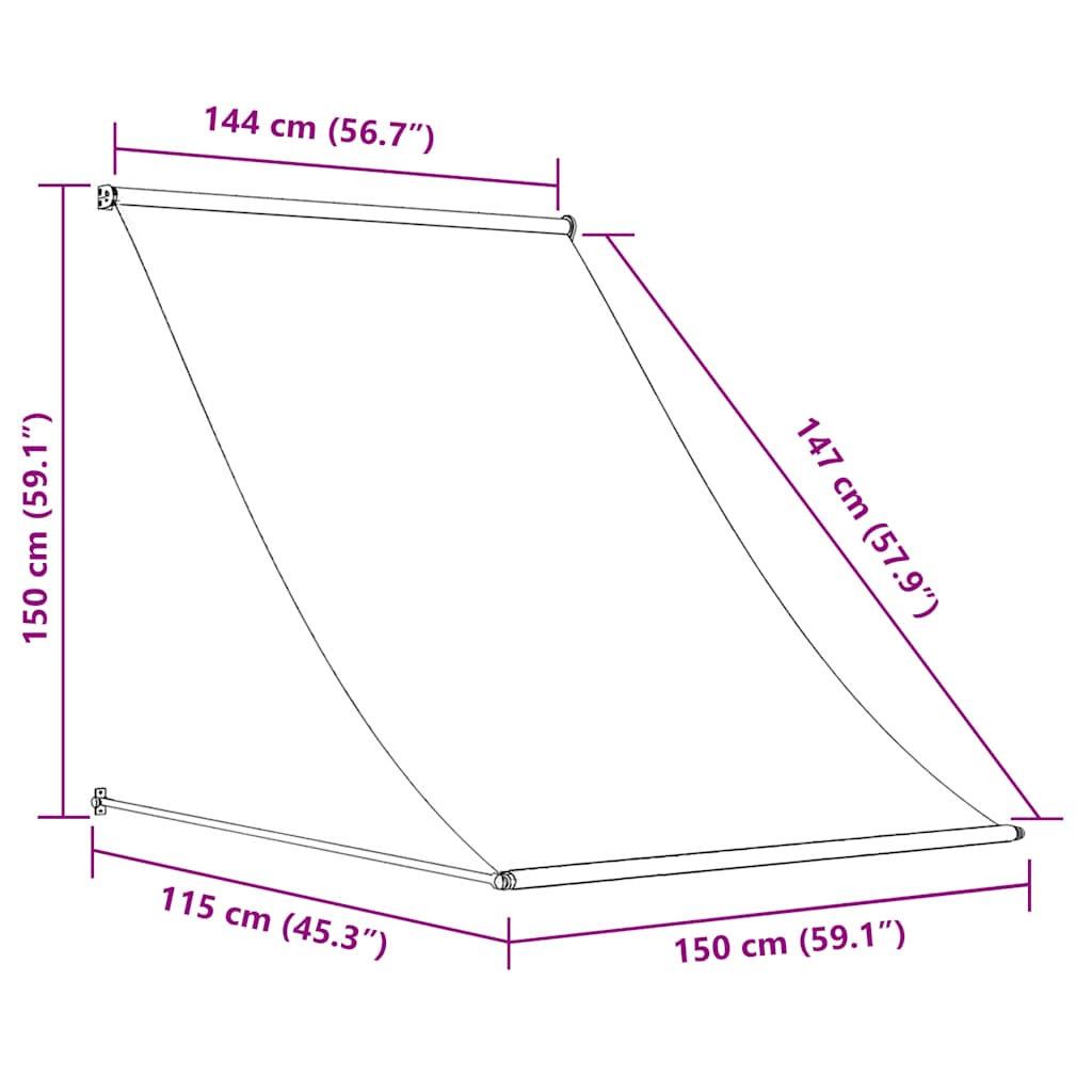 Store banne pliant 150x150 cm couleur crème - number 8.