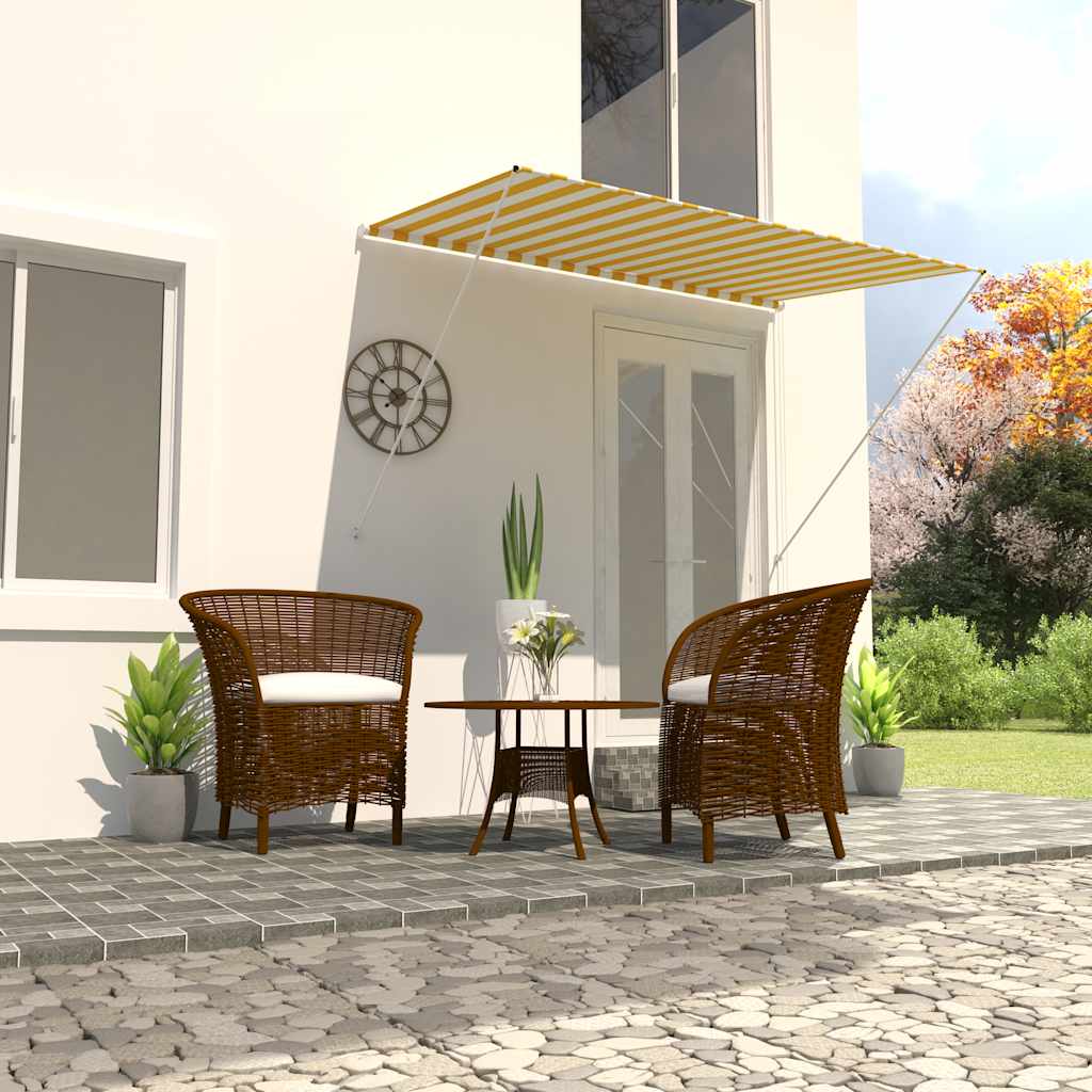 Tende pieghevoli 200x150 cm giallo e bianco - number 1.
