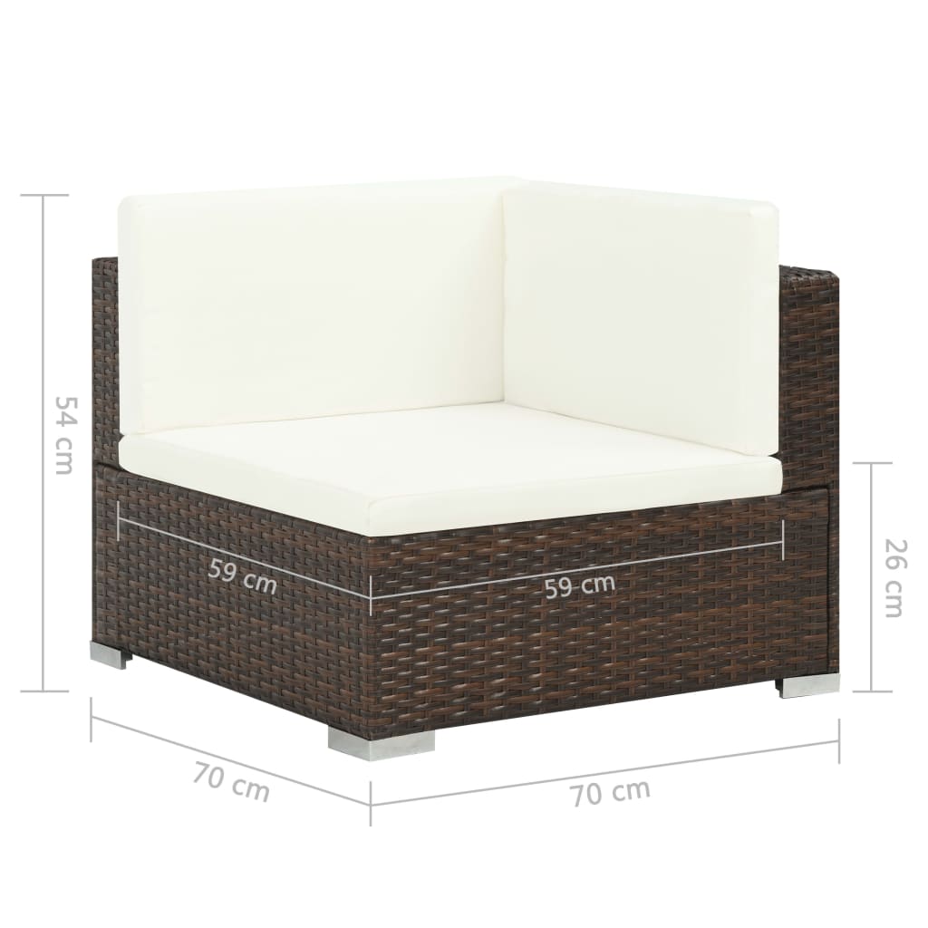 Havel lounge set dijelovi s jastucima polyrattan - brown, da, 7 - number 6.