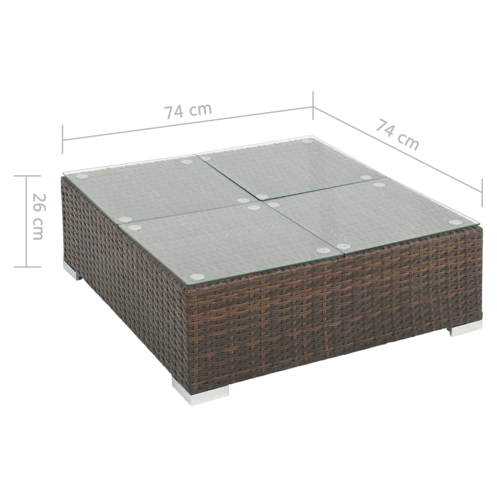 Havel lounge set dijelovi s jastucima polyrattan - brown, da, 7 - number 9.
