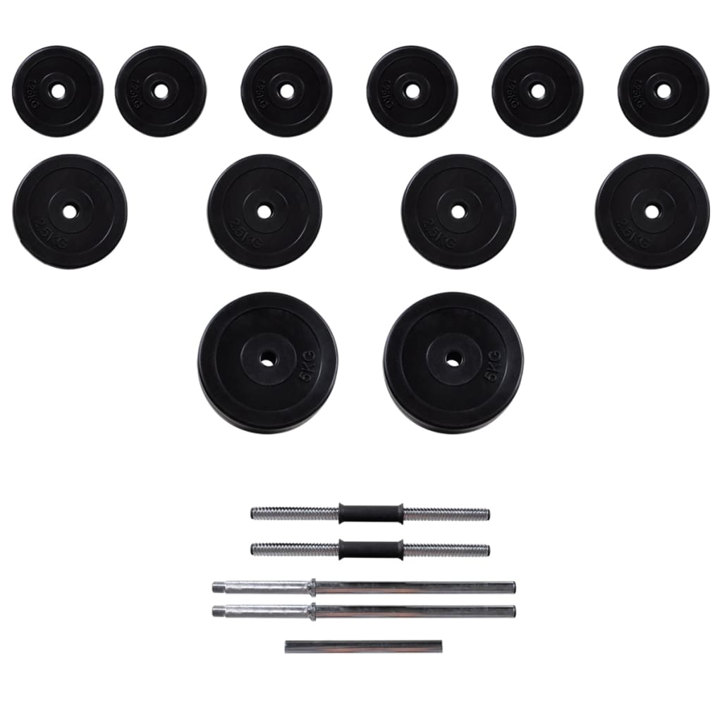 Vægmonteret styrketårn med vægtstang- og håndvægtsæt 30,5 kg - number 9.