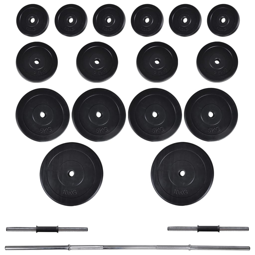 Træningsbænk med vægtstang- og håndvægtsæt 60,5 kg - number 10.