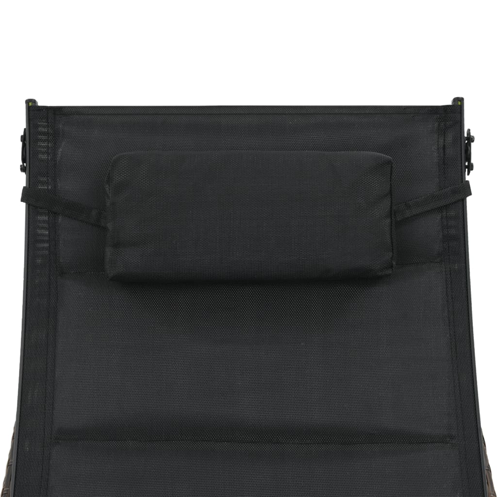 Liggestol polyrattan og textilene brun - number 5.