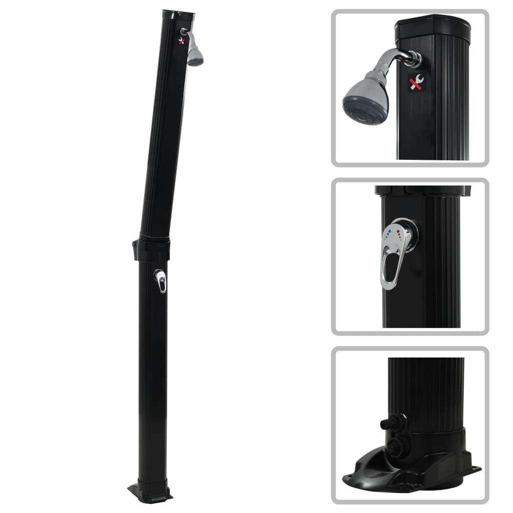 Solopvarmet bruser foldbar 214 cm 23 l sort - number 1.