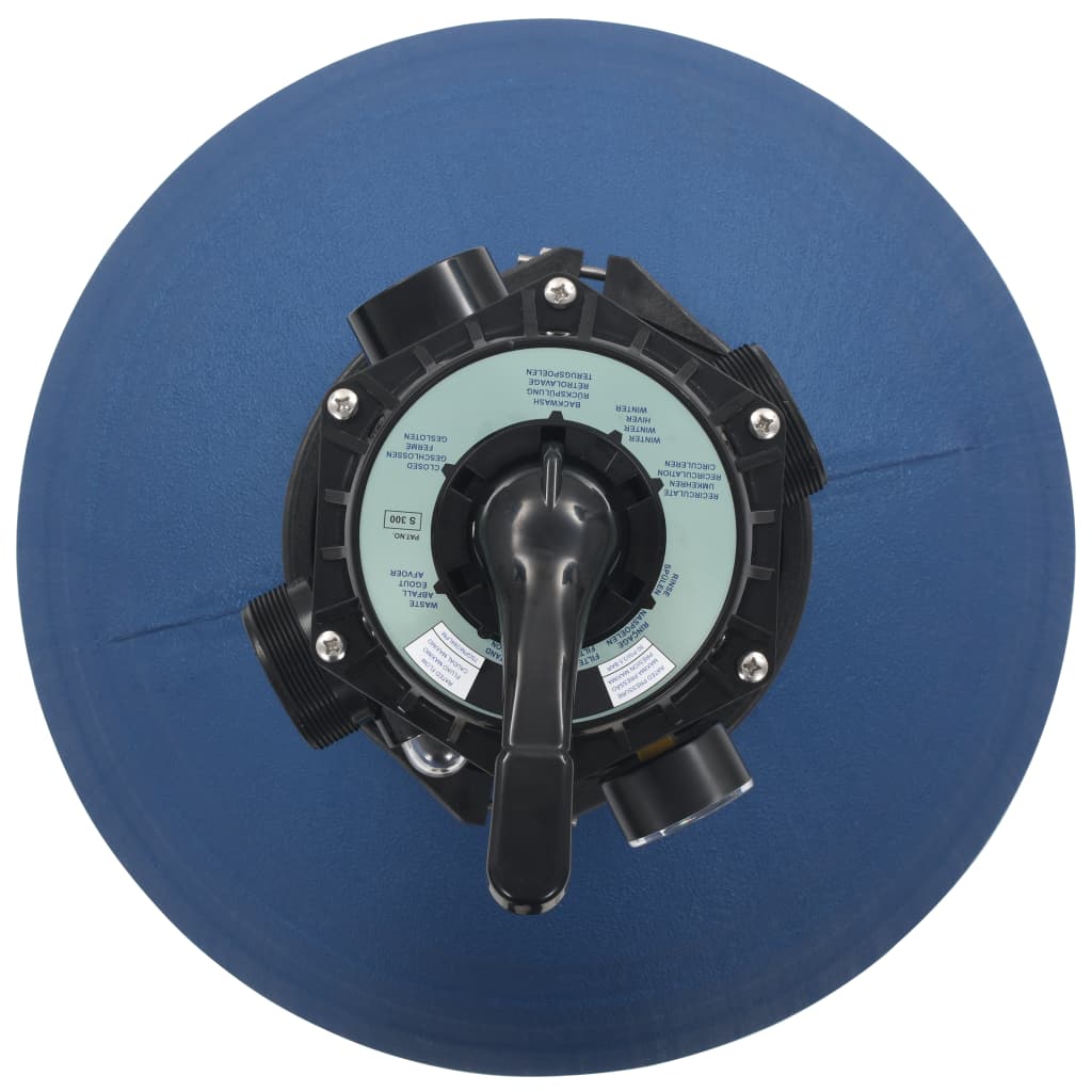 Sandfilter til pool multiventil med 6 indstillinger 560 mm blå - number 3.