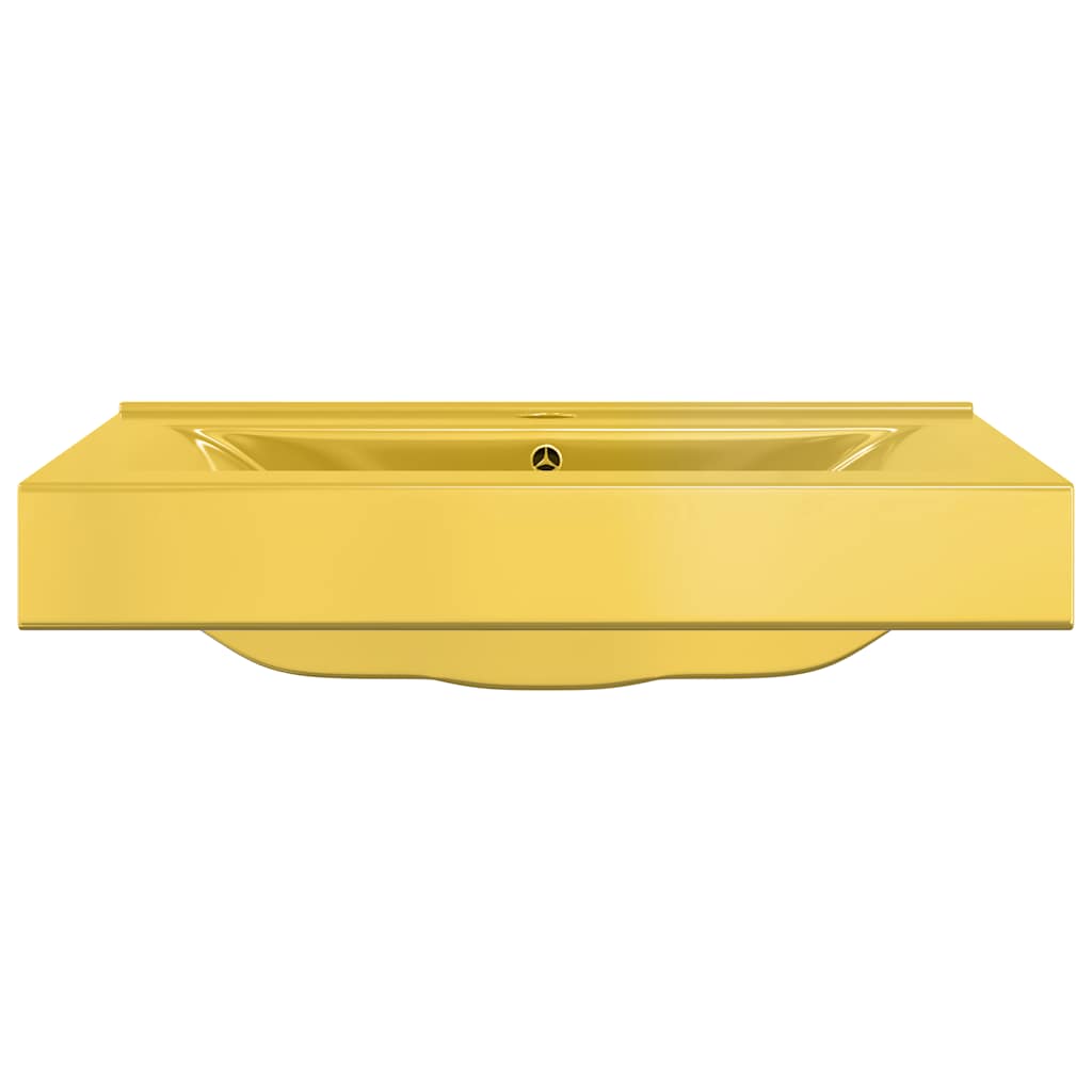 Tvättställ med bräddavlopp 60x46x16 cm keramik guldfärgad - guld - number 3.