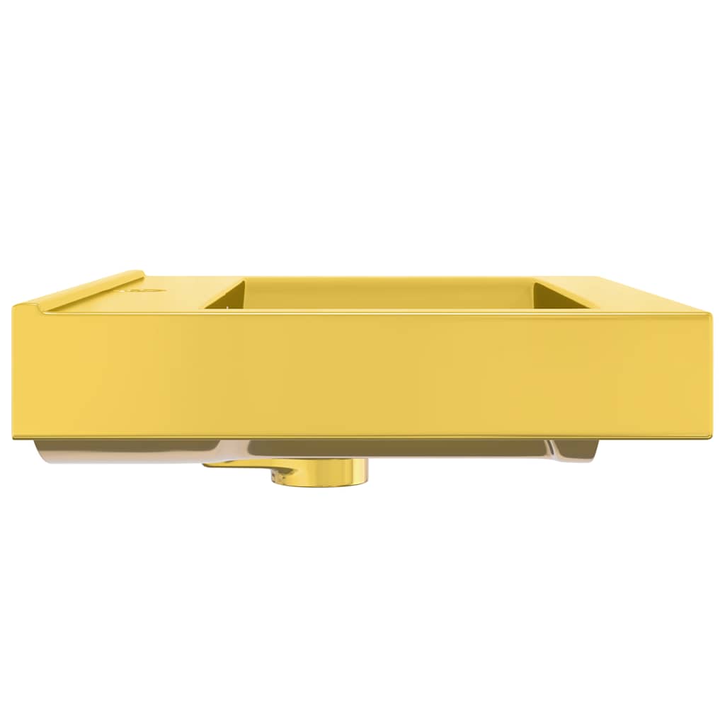Tvättställ med bräddavlopp 60x46x16 cm keramik guldfärgad - guld - number 5.
